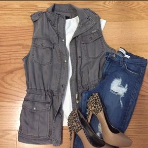 XS gray Max jeans vest
